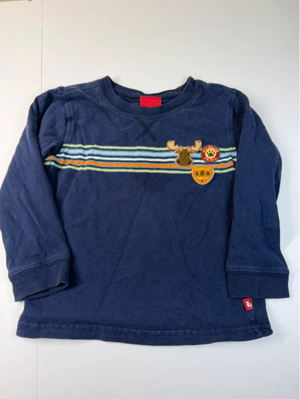 Vintage Sprockets Toddler Size 4T Navy Forest Ranger Moose Applique Shirt